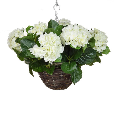 HB Hydrangea Hanging Basket White 30cm