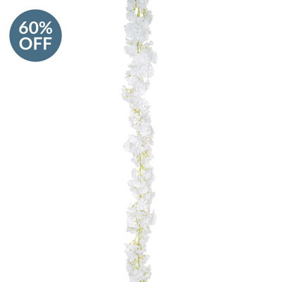 I & T Begonia Blossom Garland White 170cm