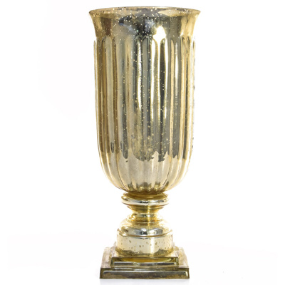 V-Pot Beadnel Glass Gld Urn 48cm